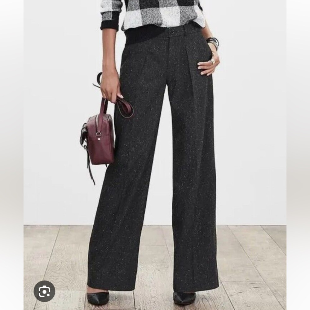 Banana Republic Charcoal Wide-Leg Trousers